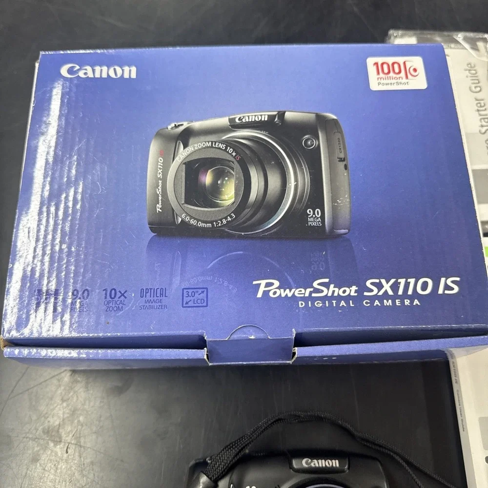 Canon PowerShot SX110 IS 9.0MP Compact Digital Camera With Box & Accessories EUC